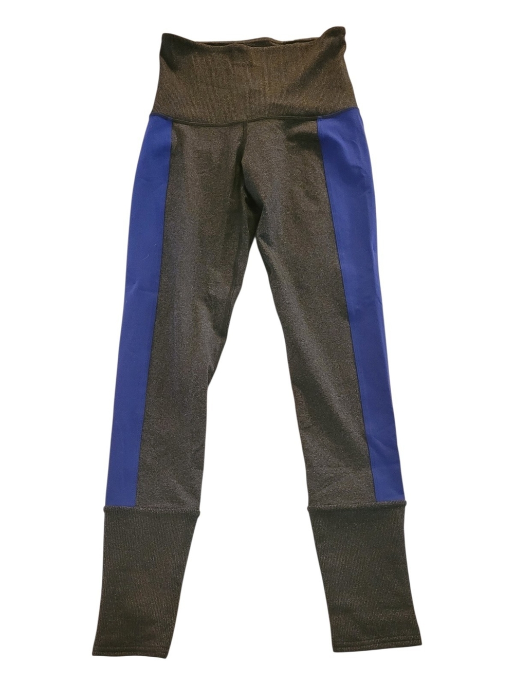 Karma Dark Grey Leggings with Blue Side Panels